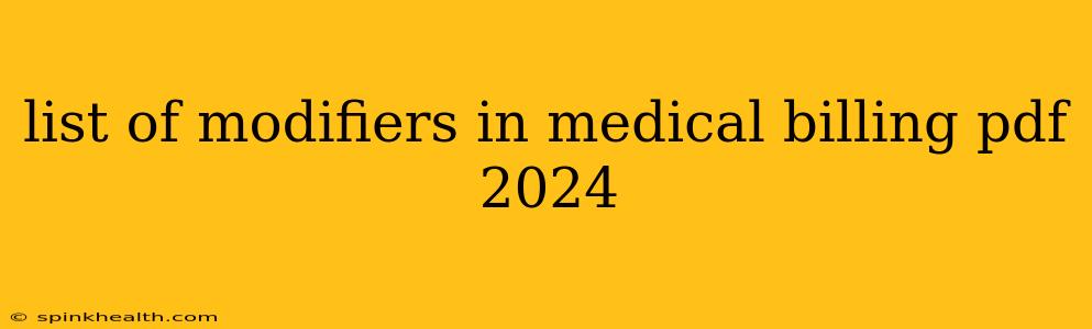 list of modifiers in medical billing pdf 2024