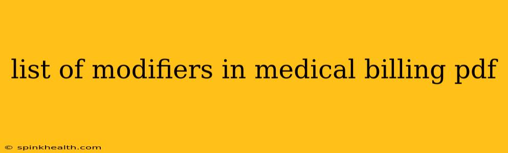 list of modifiers in medical billing pdf