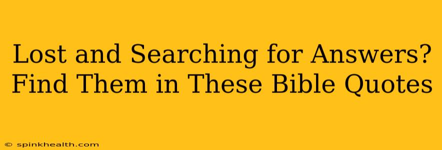 Lost and Searching for Answers? Find Them in These Bible Quotes