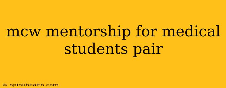 mcw mentorship for medical students pair