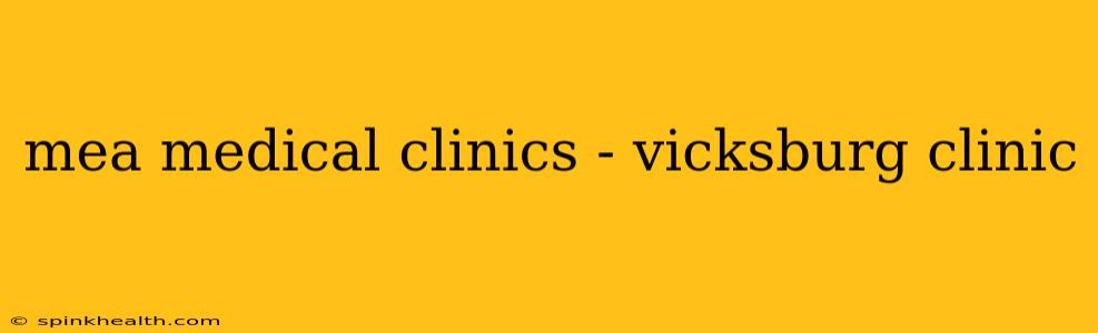mea medical clinics - vicksburg clinic