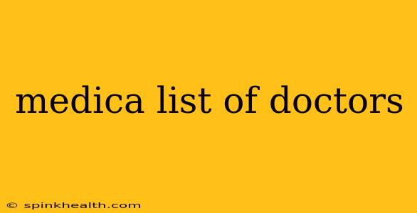 medica list of doctors