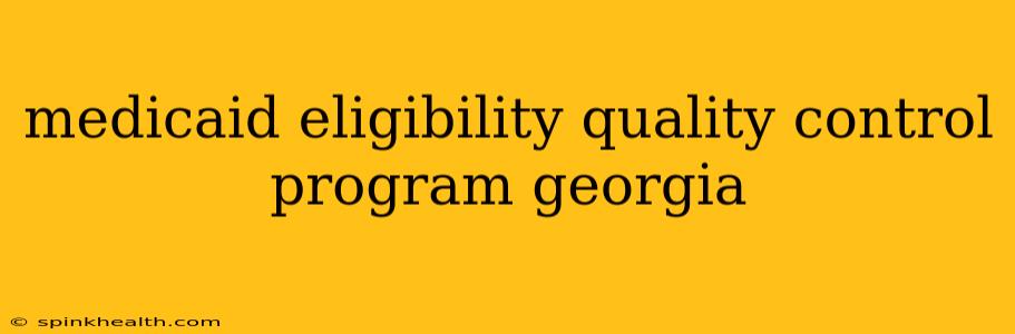 medicaid eligibility quality control program georgia