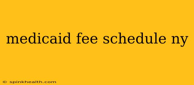 medicaid fee schedule ny