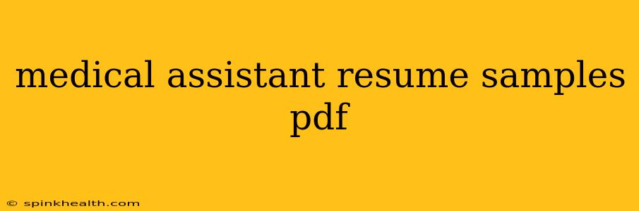 medical assistant resume samples pdf