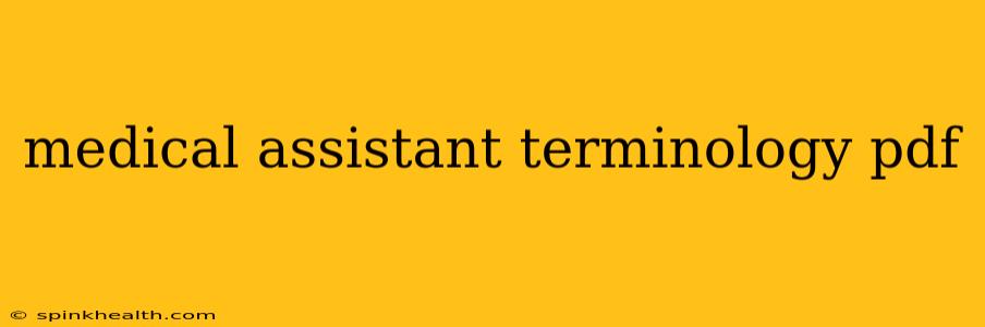 medical assistant terminology pdf