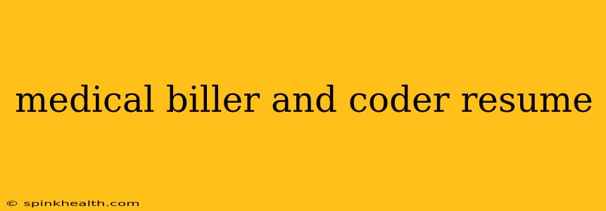 medical biller and coder resume