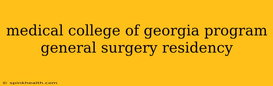 medical college of georgia program general surgery residency