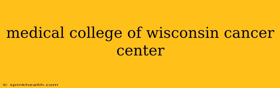 medical college of wisconsin cancer center