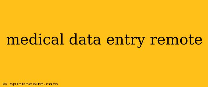 medical data entry remote