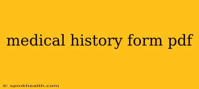 medical history form pdf