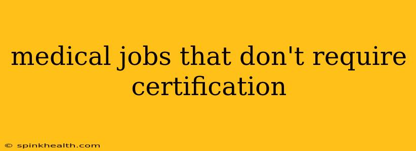 medical jobs that don't require certification