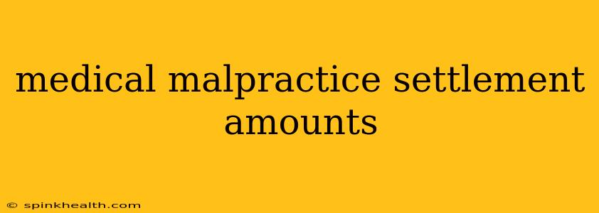 medical malpractice settlement amounts