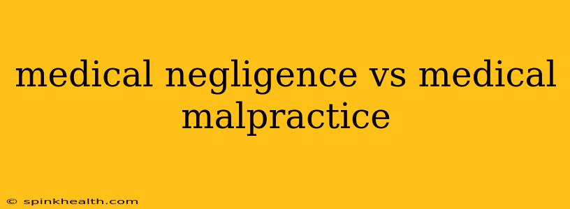medical negligence vs medical malpractice