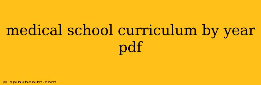 medical school curriculum by year pdf
