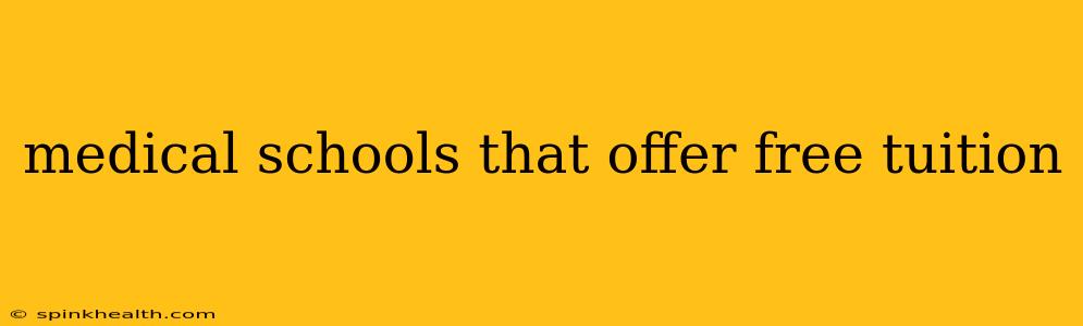 medical schools that offer free tuition