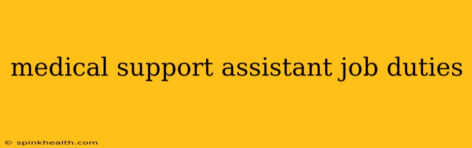 medical support assistant job duties