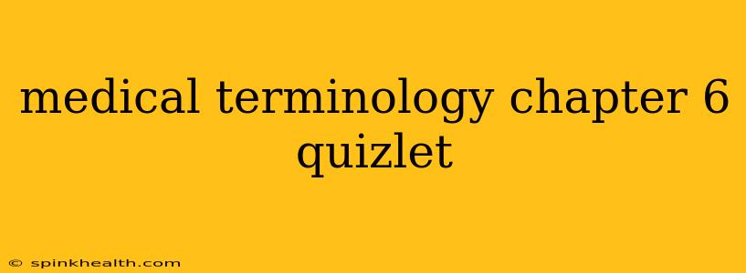 medical terminology chapter 6 quizlet