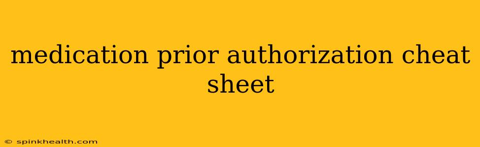 medication prior authorization cheat sheet
