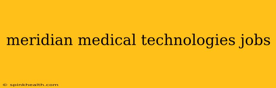 meridian medical technologies jobs