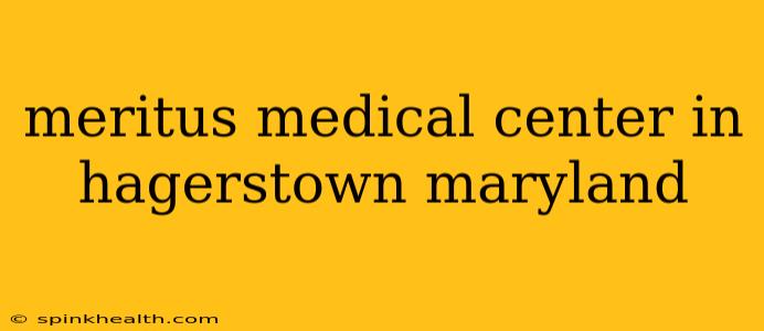 meritus medical center in hagerstown maryland