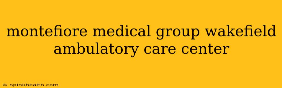 montefiore medical group wakefield ambulatory care center