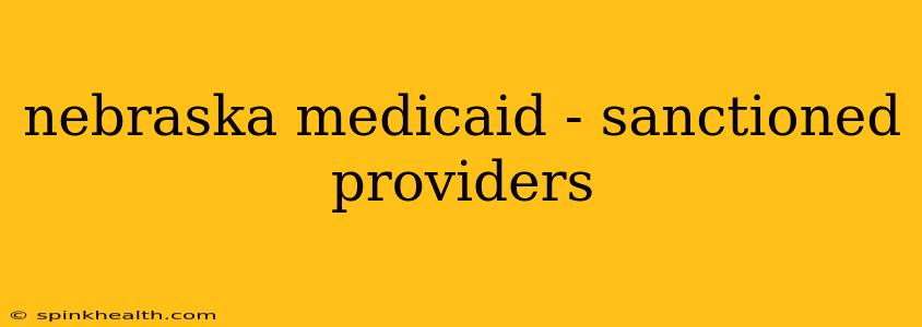 nebraska medicaid - sanctioned providers