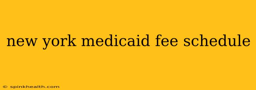 new york medicaid fee schedule