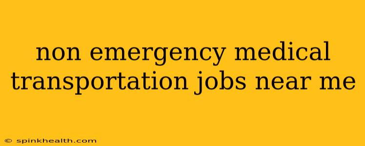 non emergency medical transportation jobs near me