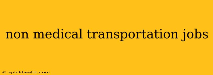 non medical transportation jobs