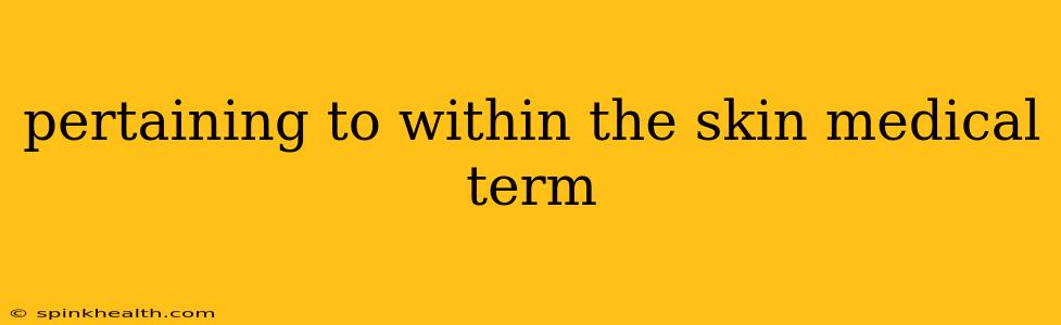 pertaining to within the skin medical term