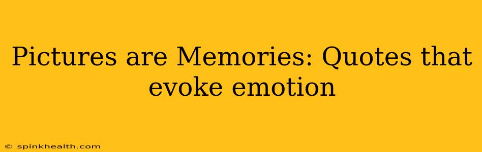 Pictures are Memories: Quotes that evoke emotion