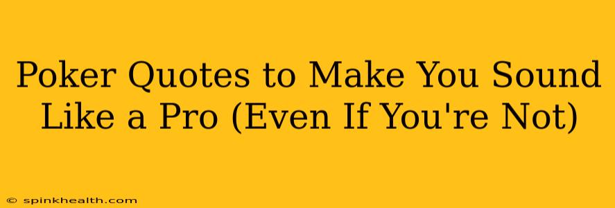 Poker Quotes to Make You Sound Like a Pro (Even If You're Not)