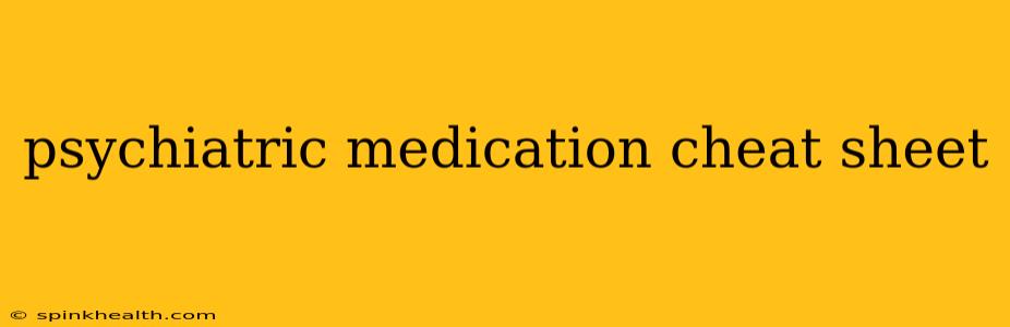 psychiatric medication cheat sheet