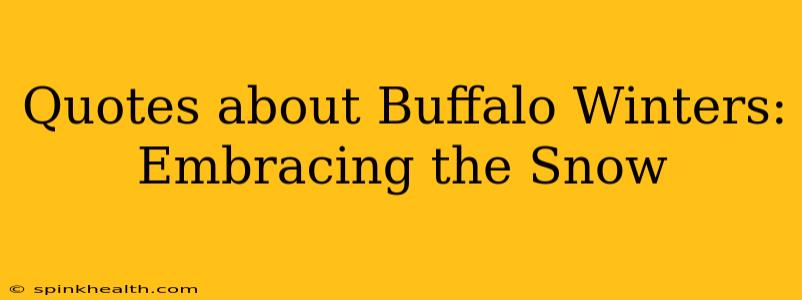 Quotes about Buffalo Winters: Embracing the Snow