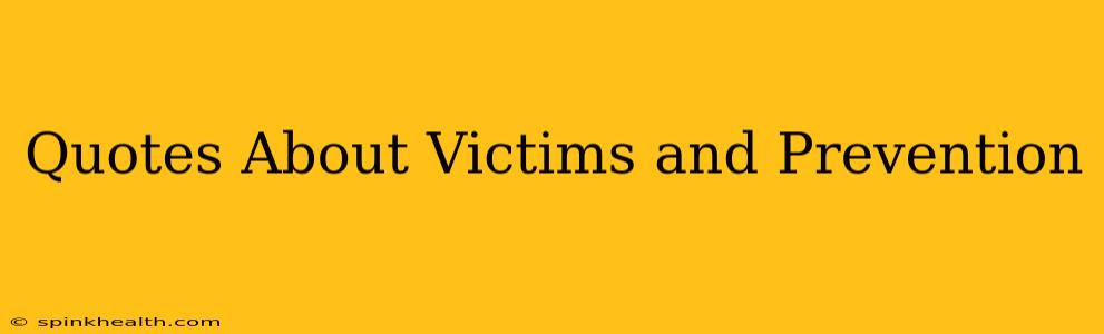 Quotes About Victims and Prevention