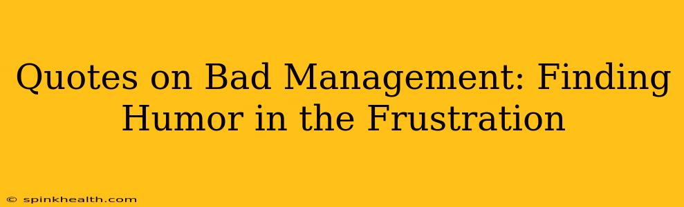Quotes on Bad Management: Finding Humor in the Frustration