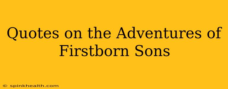 Quotes on the Adventures of Firstborn Sons