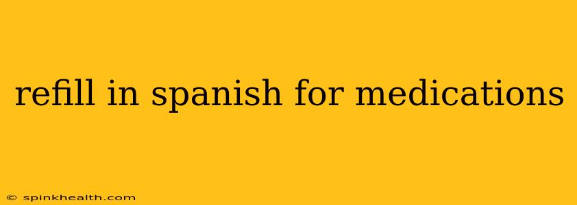 refill in spanish for medications