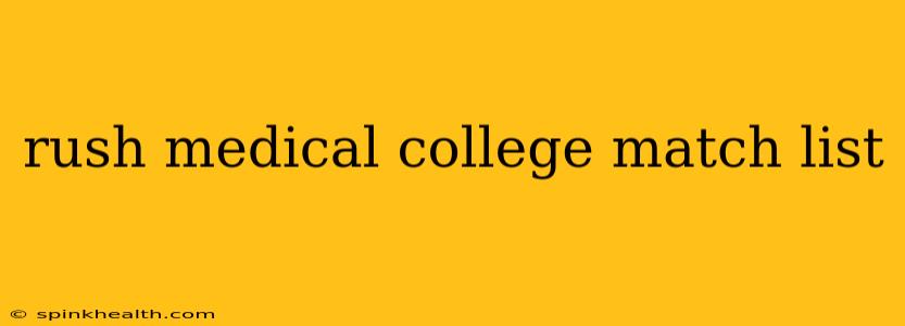 rush medical college match list