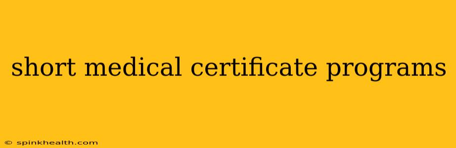 short medical certificate programs