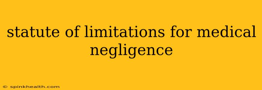 statute of limitations for medical negligence