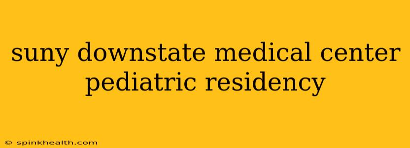 suny downstate medical center pediatric residency