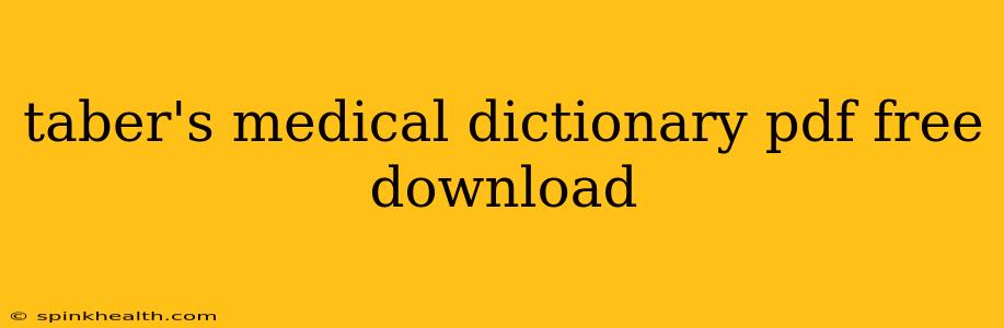 taber's medical dictionary pdf free download