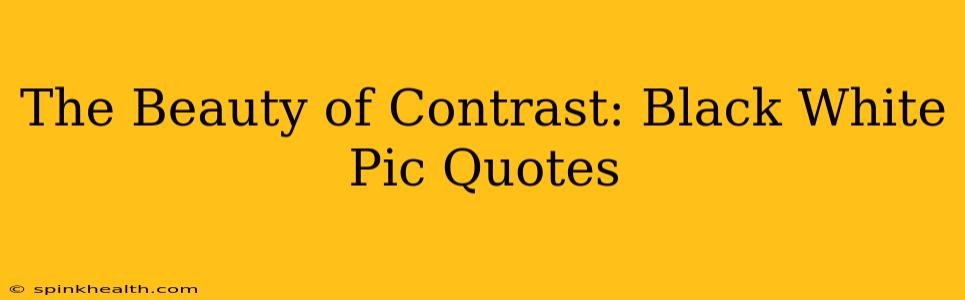 The Beauty of Contrast: Black White Pic Quotes