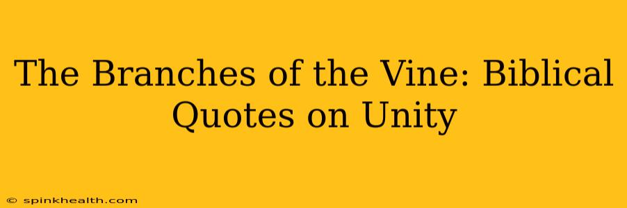 The Branches of the Vine: Biblical Quotes on Unity