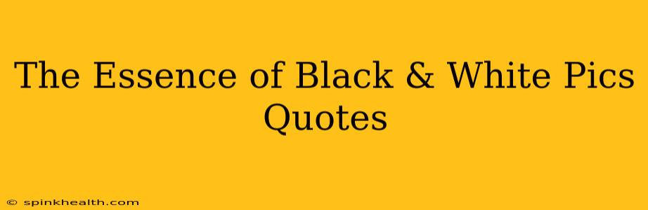 The Essence of Black & White Pics Quotes