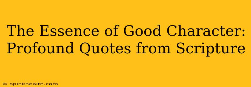 The Essence of Good Character: Profound Quotes from Scripture