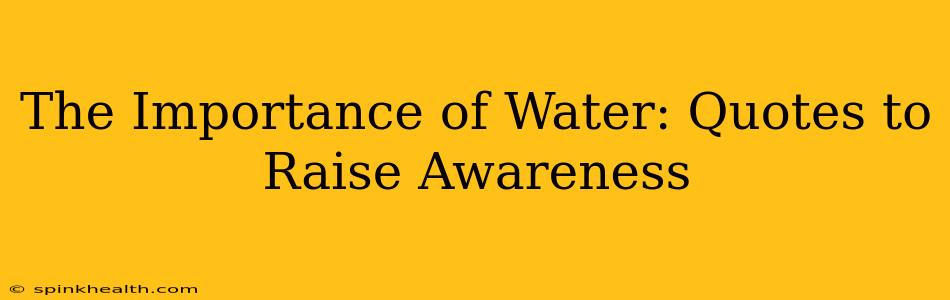 The Importance of Water: Quotes to Raise Awareness