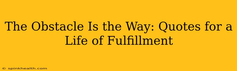 The Obstacle Is the Way: Quotes for a Life of Fulfillment